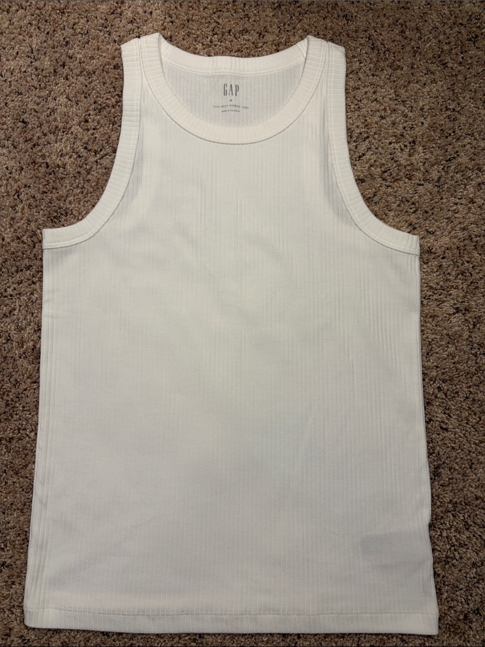 Ladies GAP White Ribbed Tank